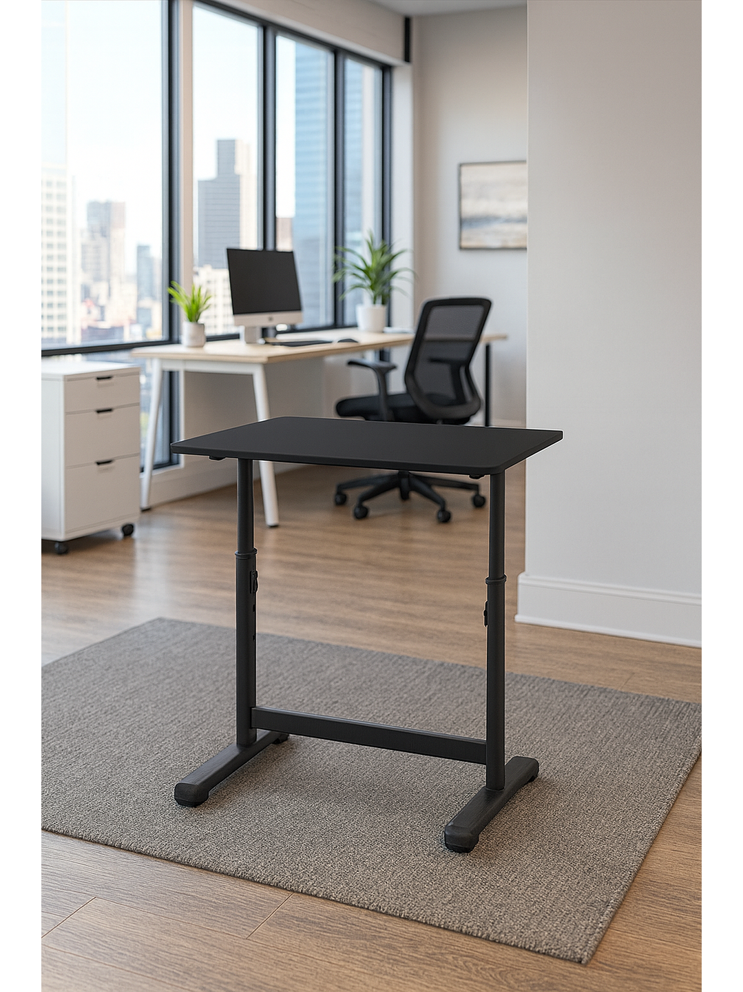 Escritorio con Altura Ajustable 80x60x63-86cm Funcional Bilbao Negro 2