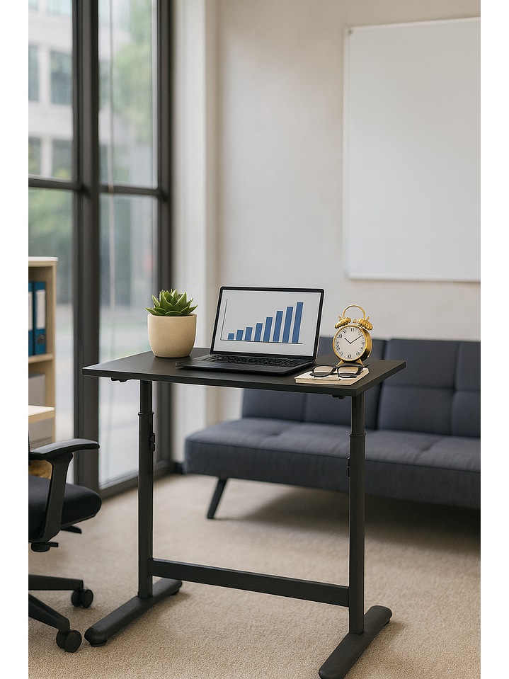 Escritorio con Altura Ajustable 80x60x63-86cm Funcional Bilbao Negro 3