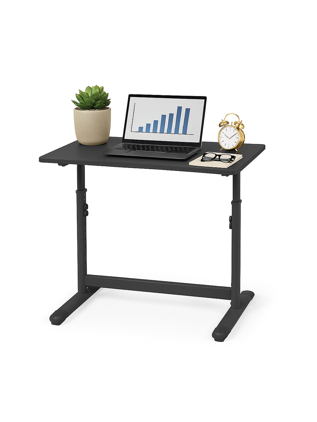 Escritorio con Altura Ajustable 80x60x63-86cm Funcional Bilbao Negro 8