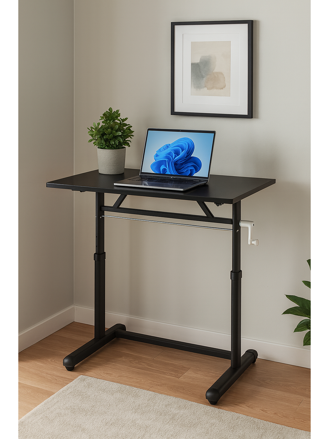 Escritorio con Altura Ajustable 100x60x63-86cm Funcional Tenerife Negro 1