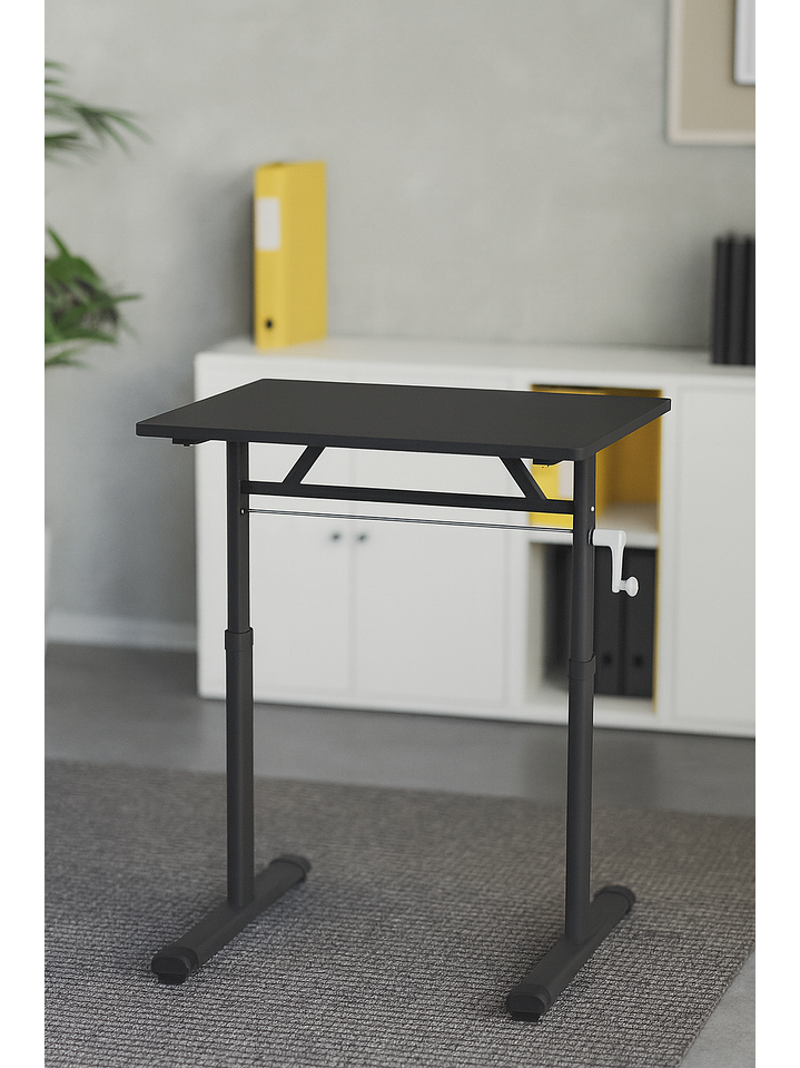 Escritorio con Altura Ajustable 100x60x63-86cm Funcional Tenerife Negro 2