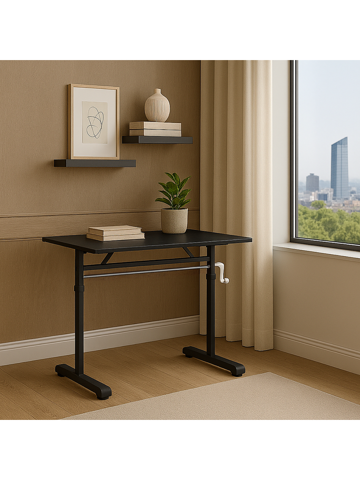 Escritorio con Altura Ajustable 100x60x63-86cm Funcional Tenerife Negro 7