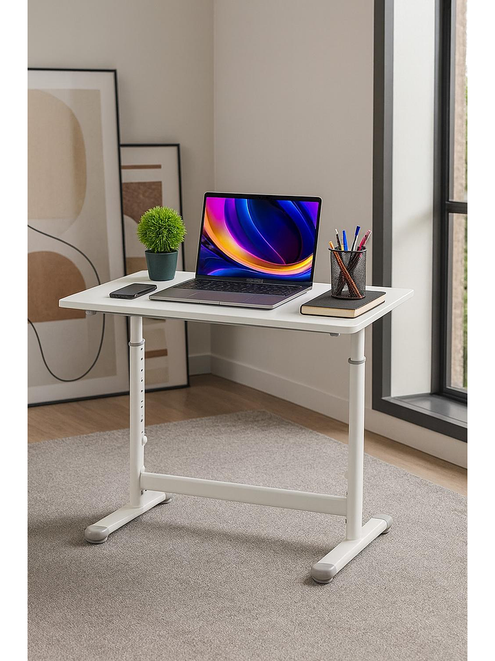 Escritorio con Altura Ajustable 120x60x63-86cm Funcional Toledo Blanco 2