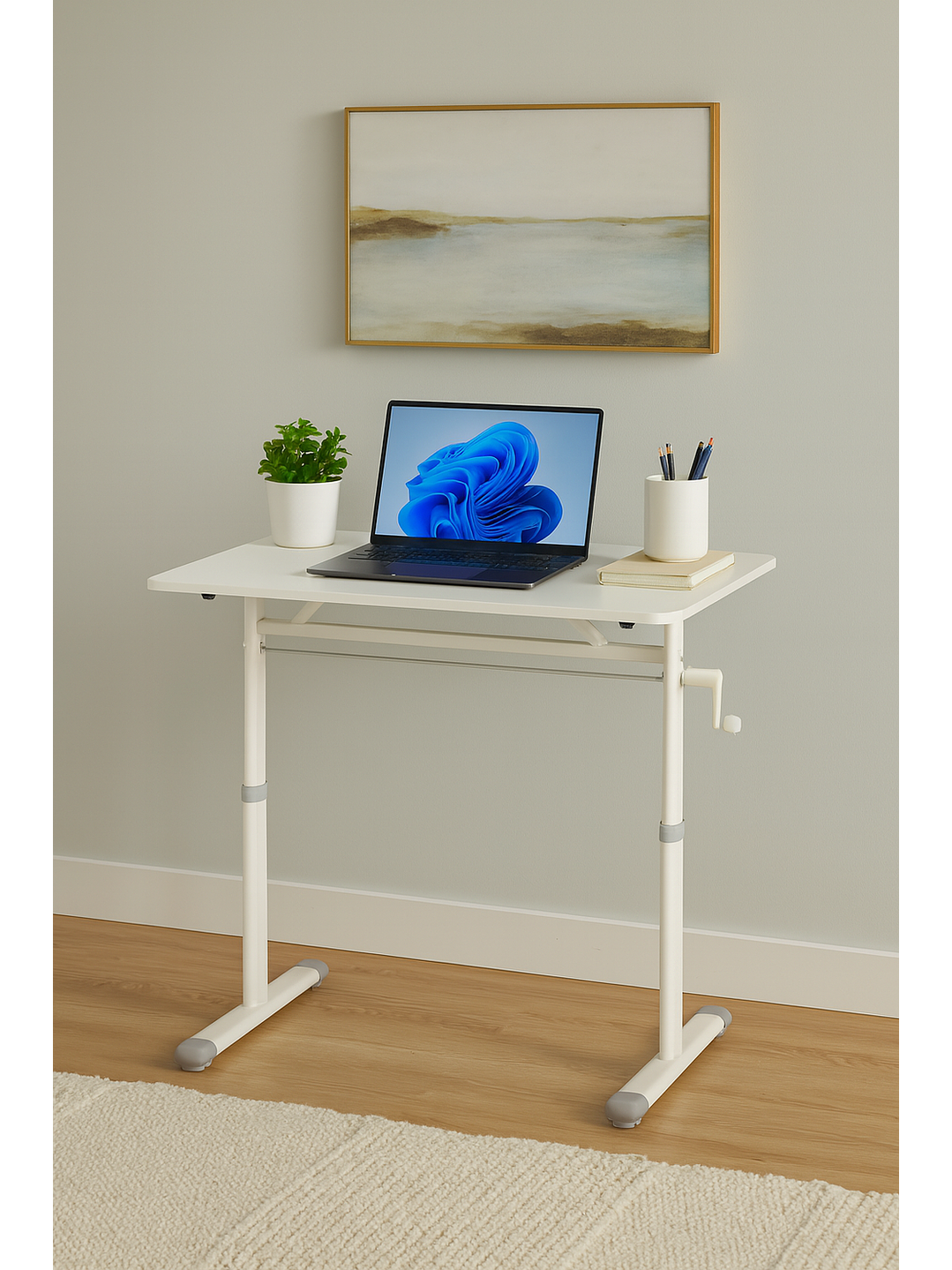 Escritorio con Altura Ajustable 100x60x63-86cm Funcional Tenerife Blanco 1