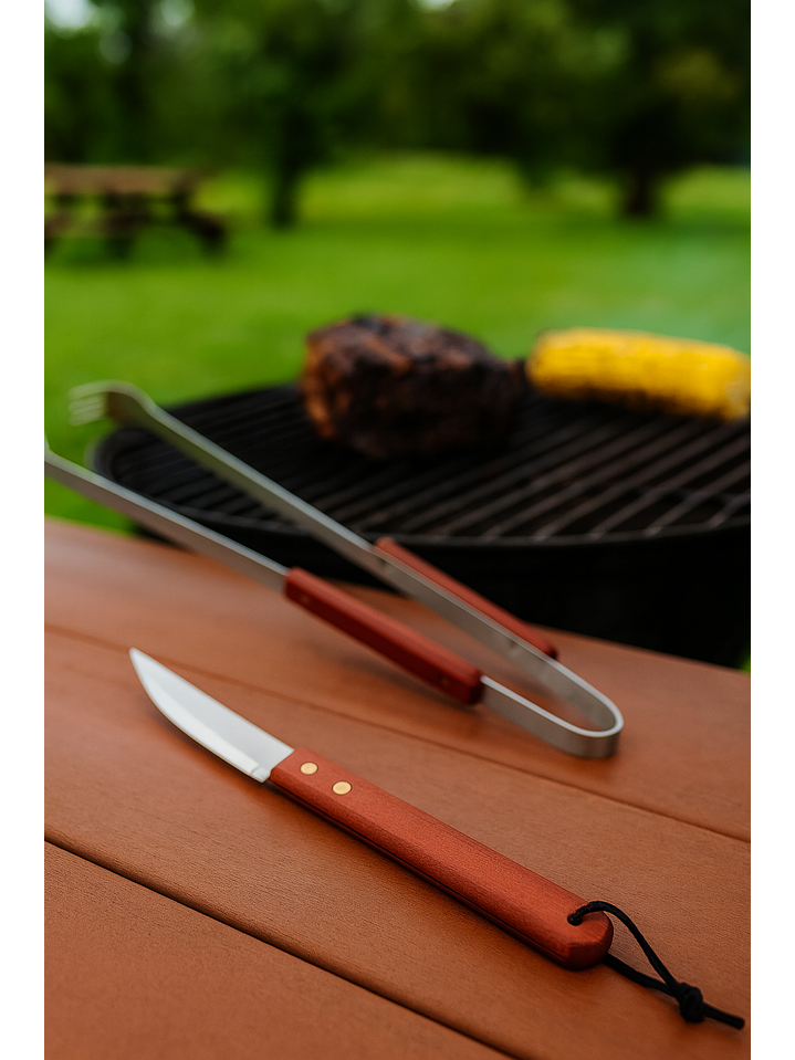 Set Parrillero De 4 Utensilios Para Barbarcoa 4