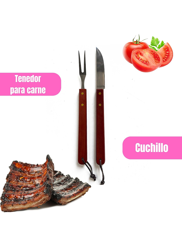 Set Parrillero De 4 Utensilios Para Barbarcoa 8