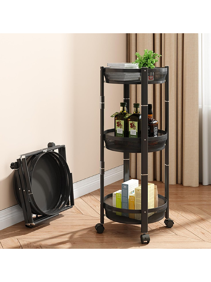 Carro Organizador Con Ruedas 3 Niveles Negro 3