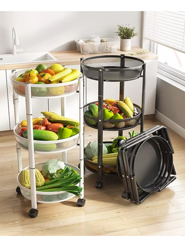 Carro Organizador Con Ruedas 3 Niveles Negro 4