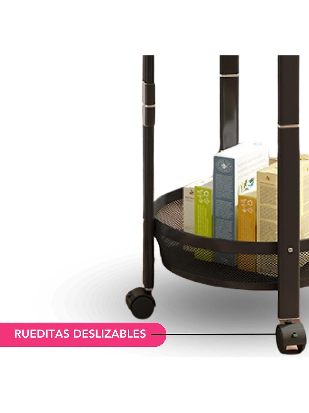 Carro Organizador Con Ruedas 3 Niveles Negro 7