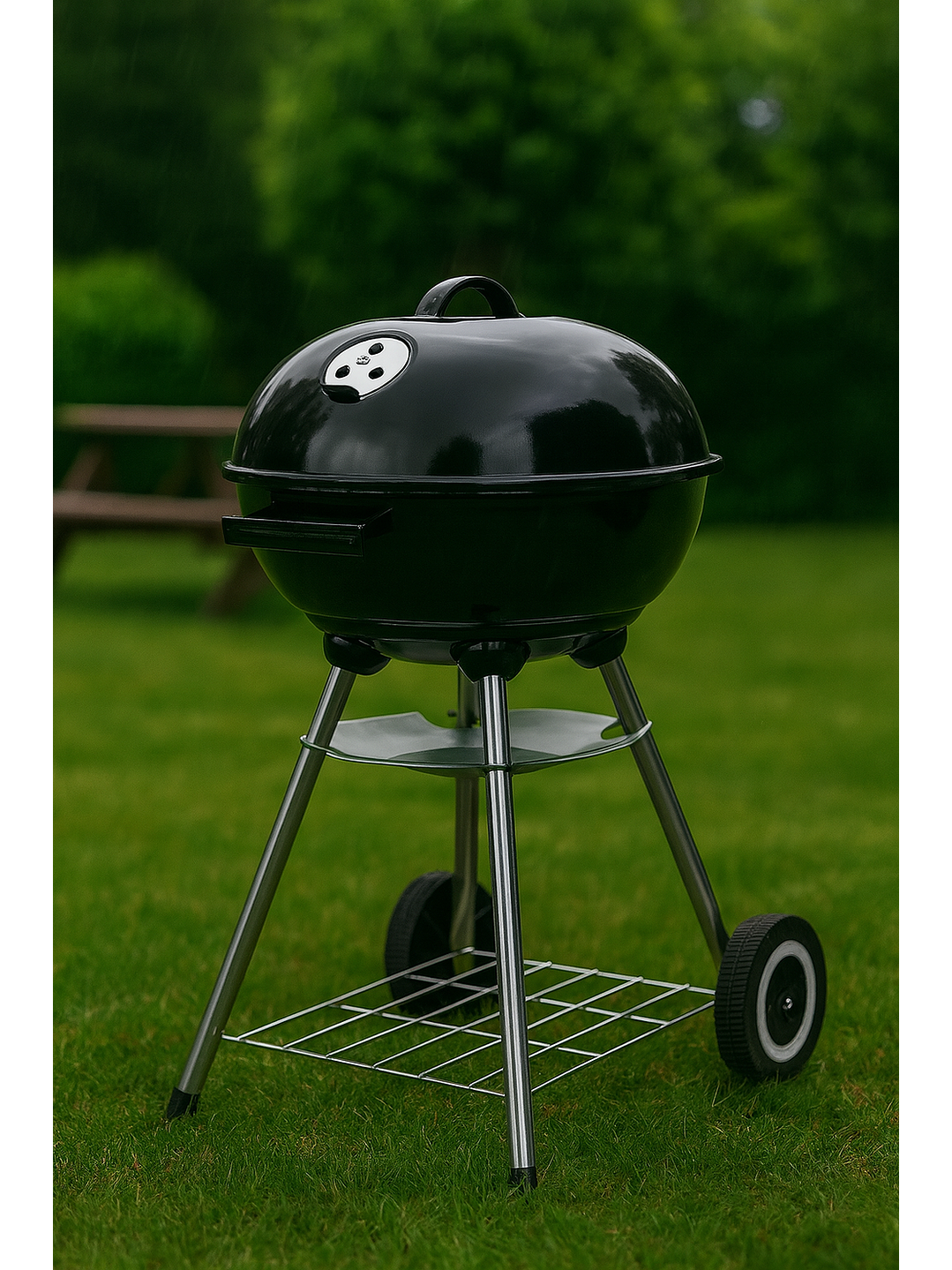 Parrilla A Carbon Encina Con Ruedas 1