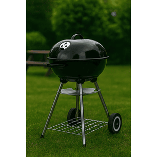 Parrilla A Carbon Encina Con Ruedas