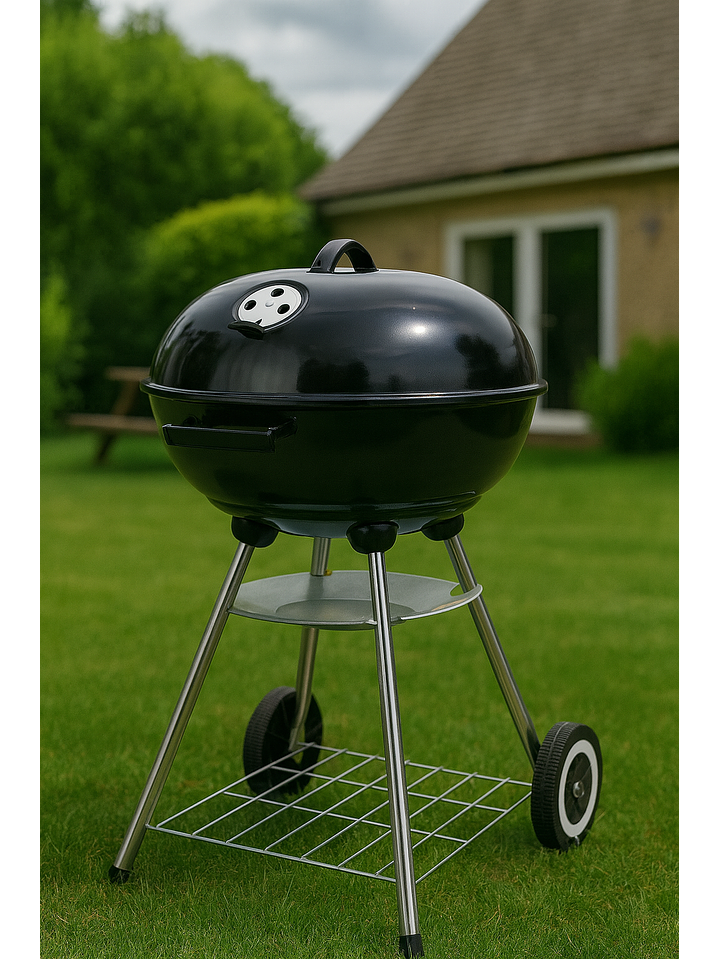 Parrilla A Carbon Encina Con Ruedas 3