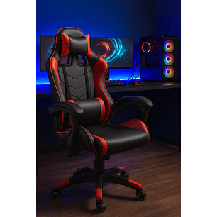 Silla Gamer de Escritorio Reclinable Color Roja