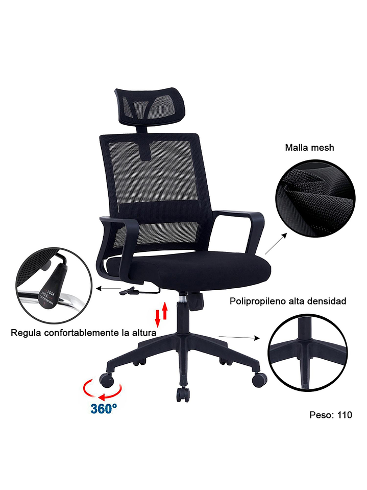 Silla De Oficina Mesh Miami 1