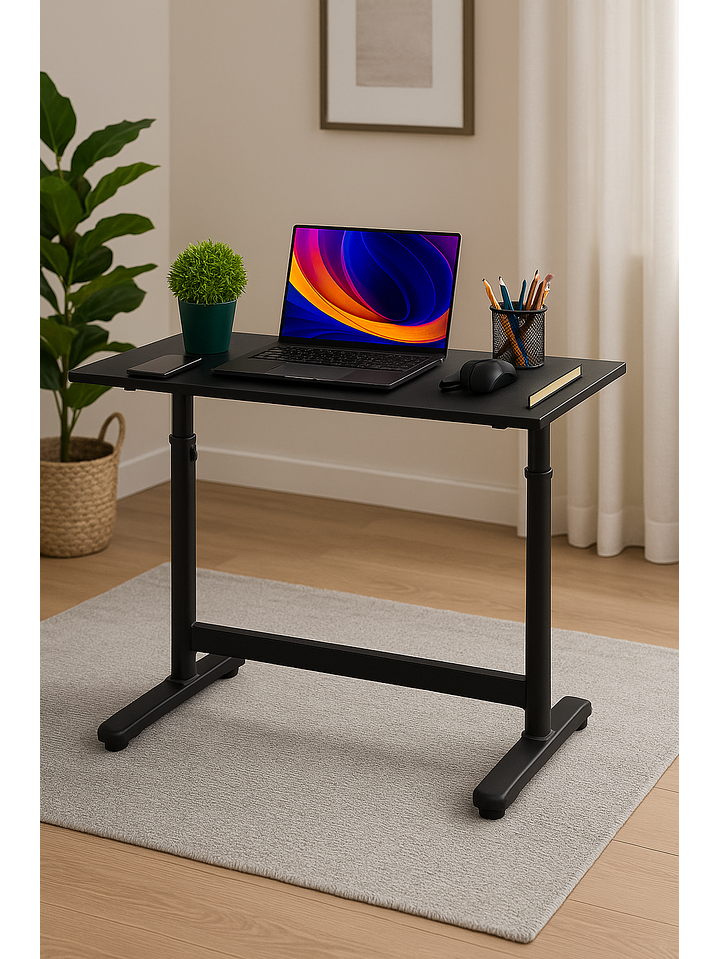 Escritorio con Altura Ajustable 120x60x63-86cm Funcional Toledo Negro 1