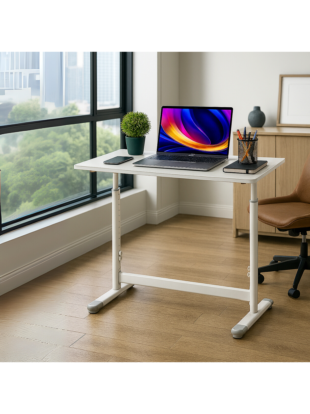 Escritorio con Altura Ajustable 120x60x63-86cm Funcional Toledo Blanco 5