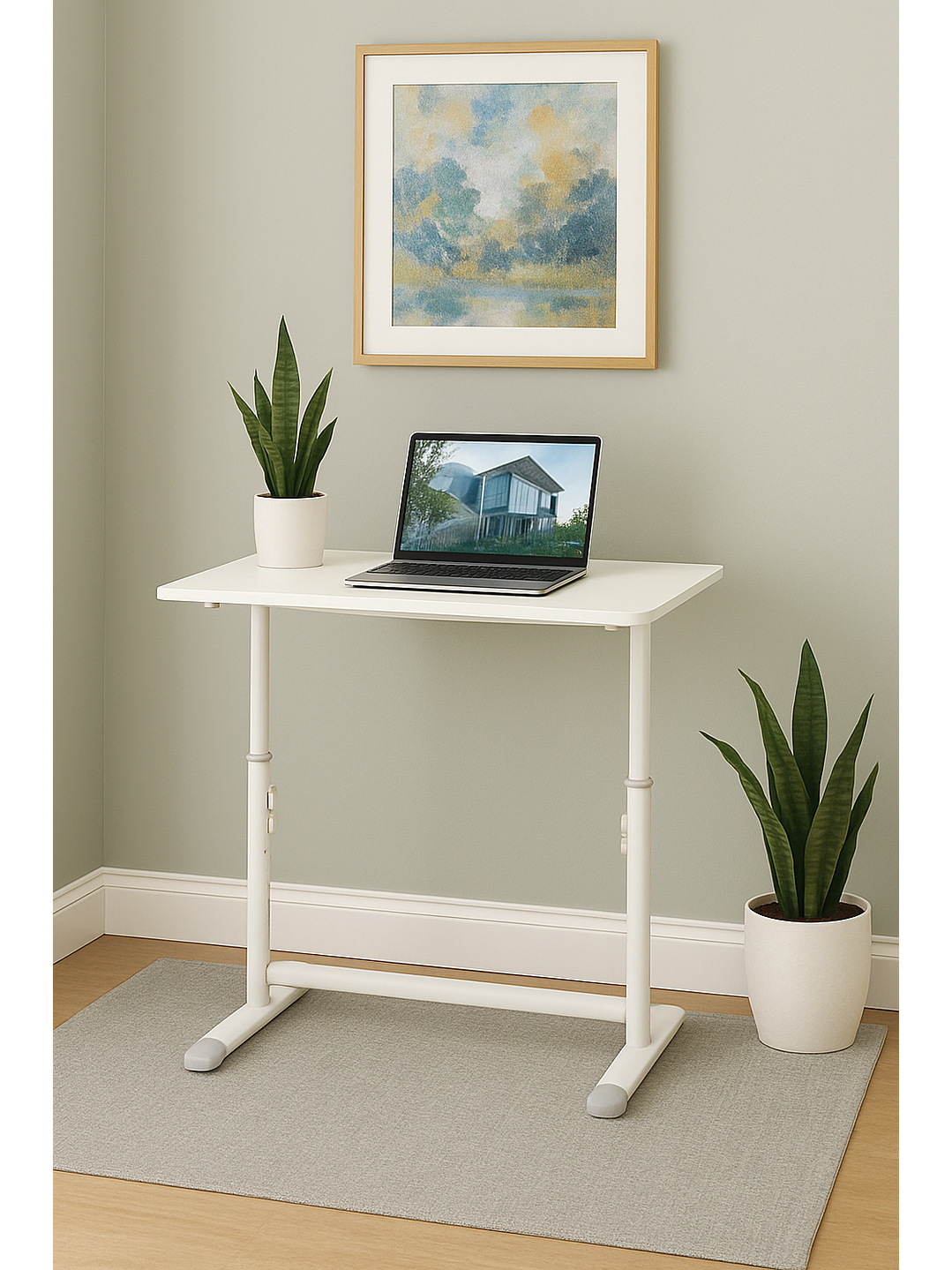 Escritorio con Altura Ajustable 80x60x63-86cm Funcional Bilbao Blanco 1