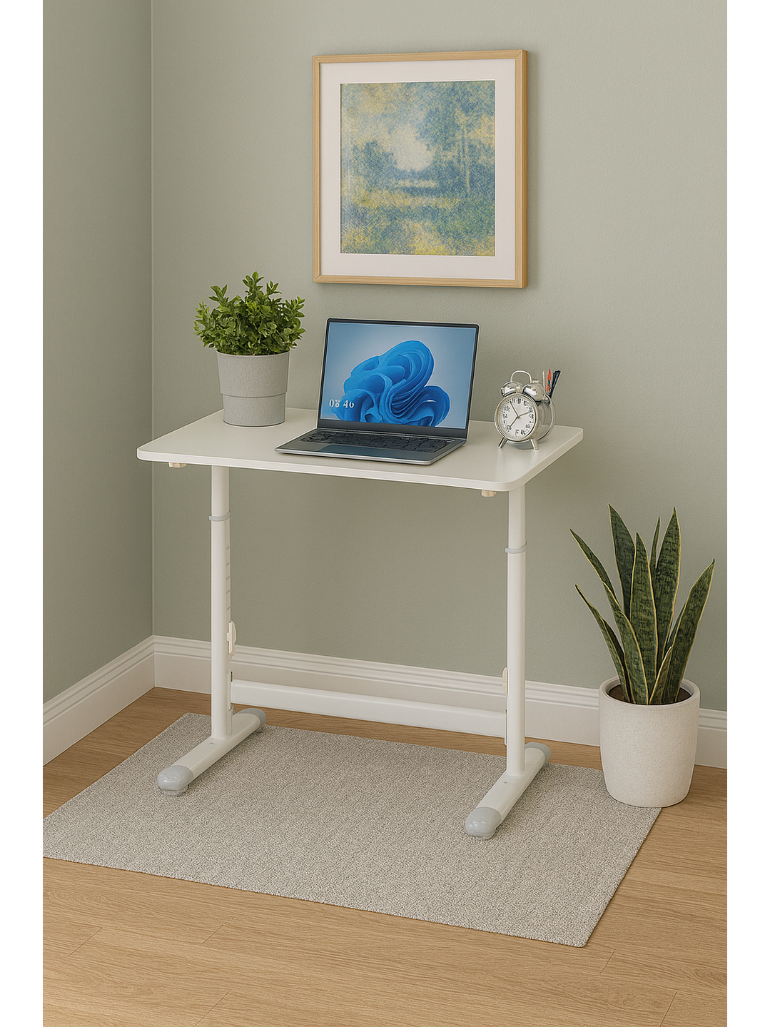 Escritorio con Altura Ajustable 80x60x63-86cm Funcional Bilbao Blanco 3