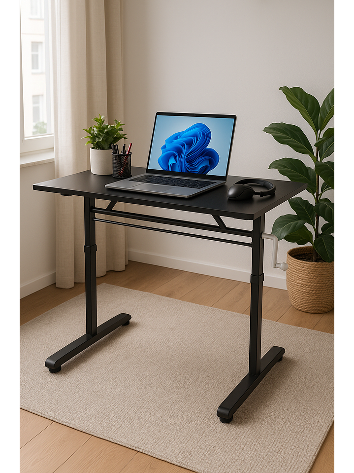 Escritorio con Altura Ajustable 100x60x63-86cm Funcional Tenerife Negro 3