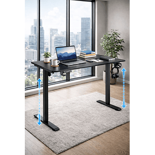 Escritorio Electrico Altura Regulable Bavaro Negro