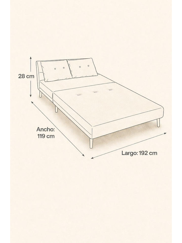 Sillon Doble Sofa Cama Plegable Beirut Gris 7