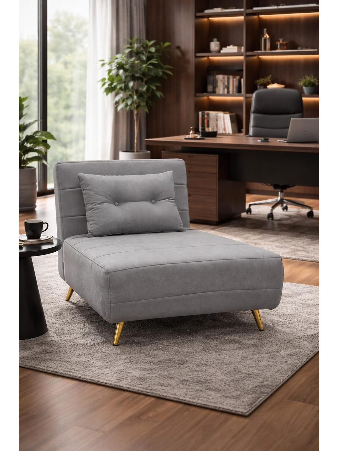 Sillon Sofa Cama Plegable Libano Gris 3