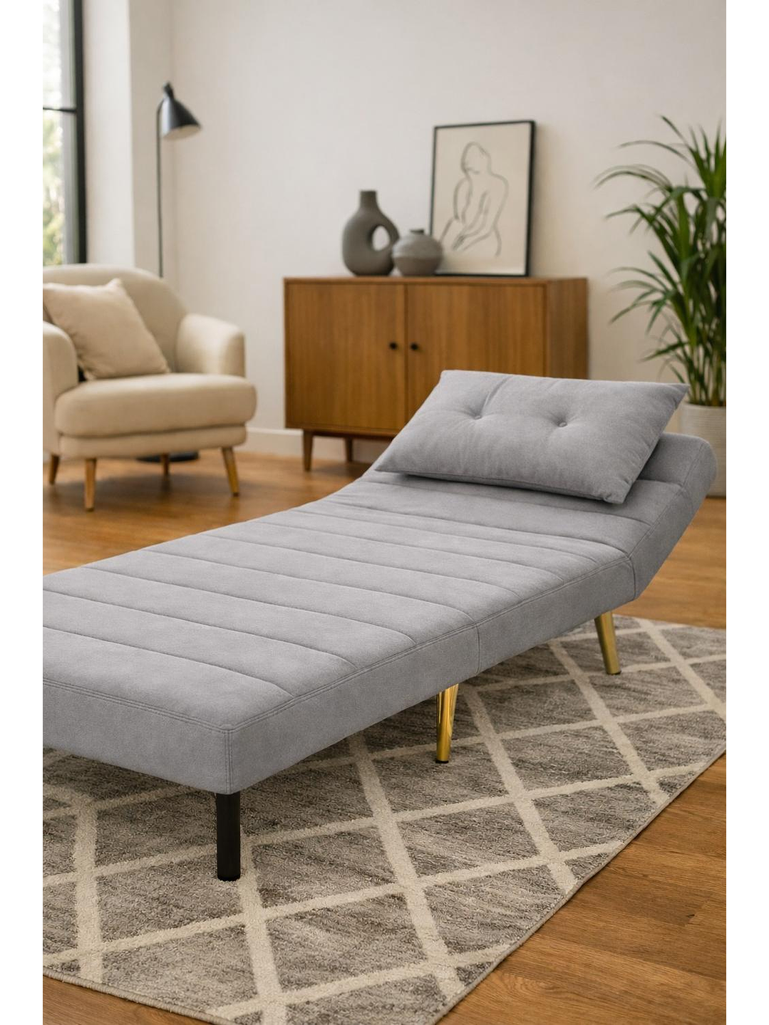 Sillon Sofa Cama Plegable Libano Gris 4