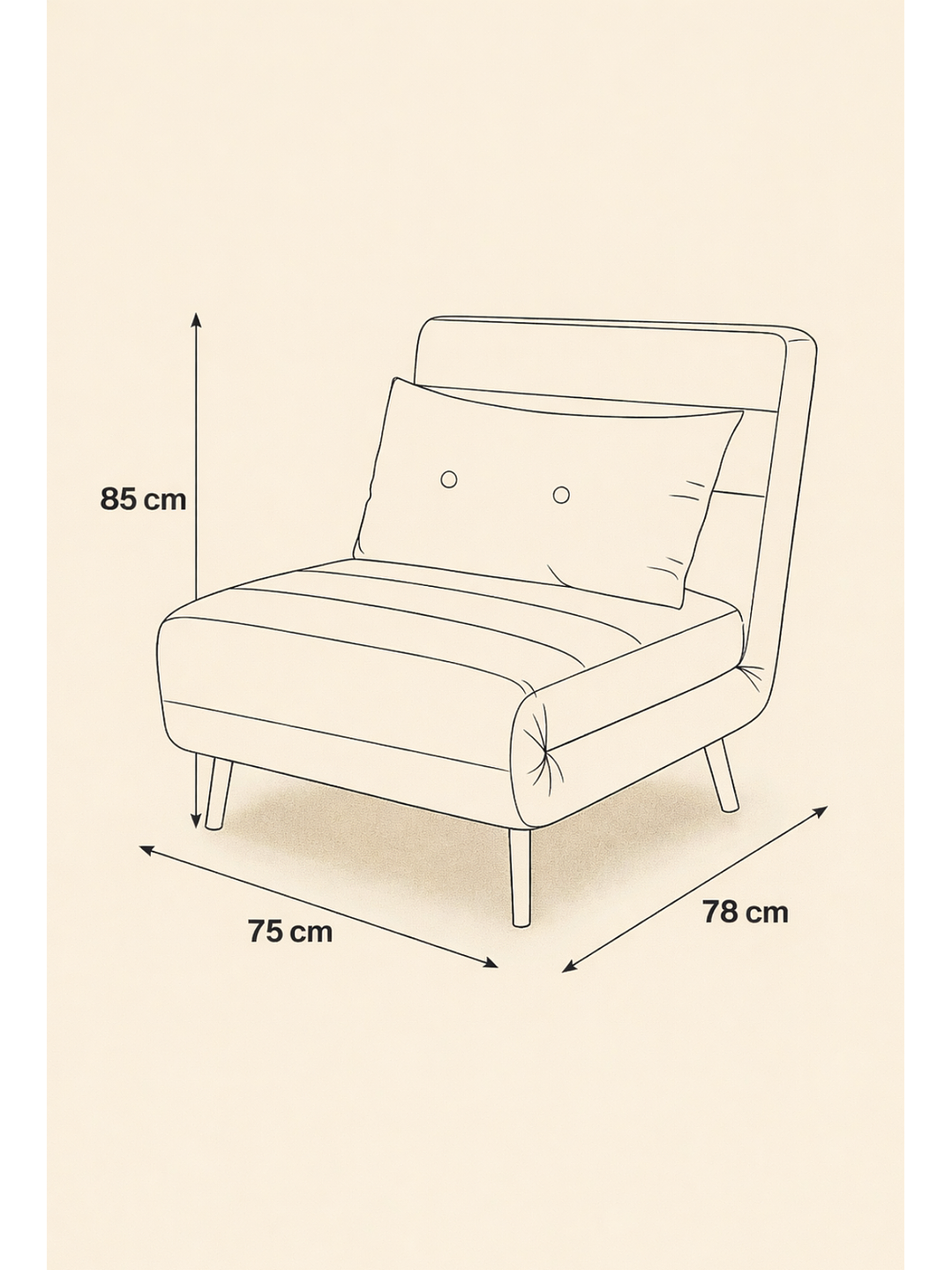 Sillon Sofa Cama Plegable Libano Gris 5