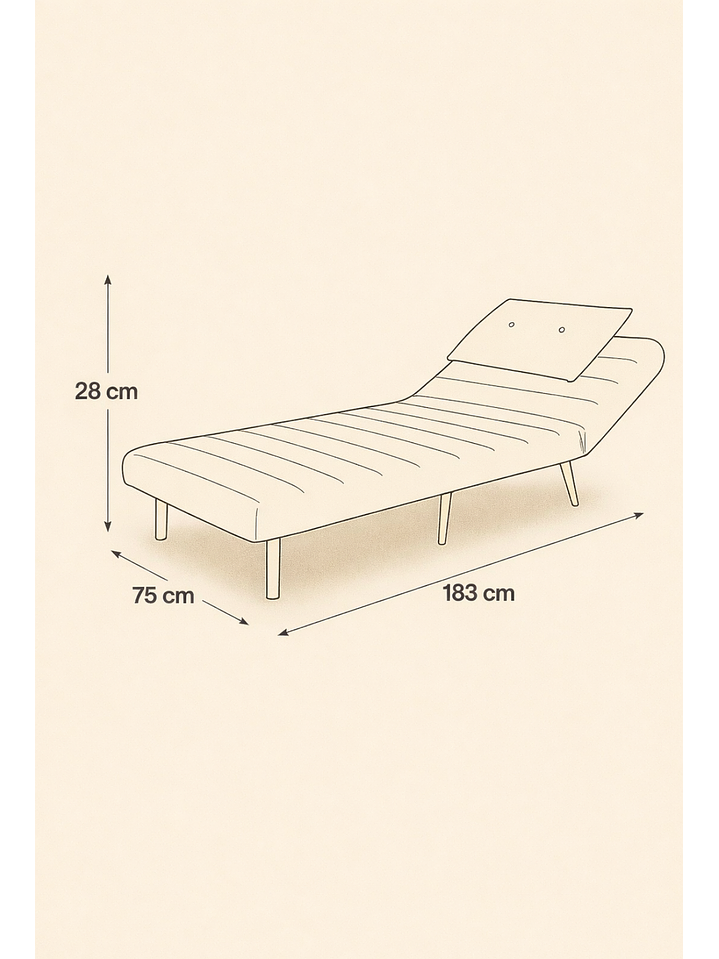 Sillon Sofa Cama Plegable Libano Gris 6
