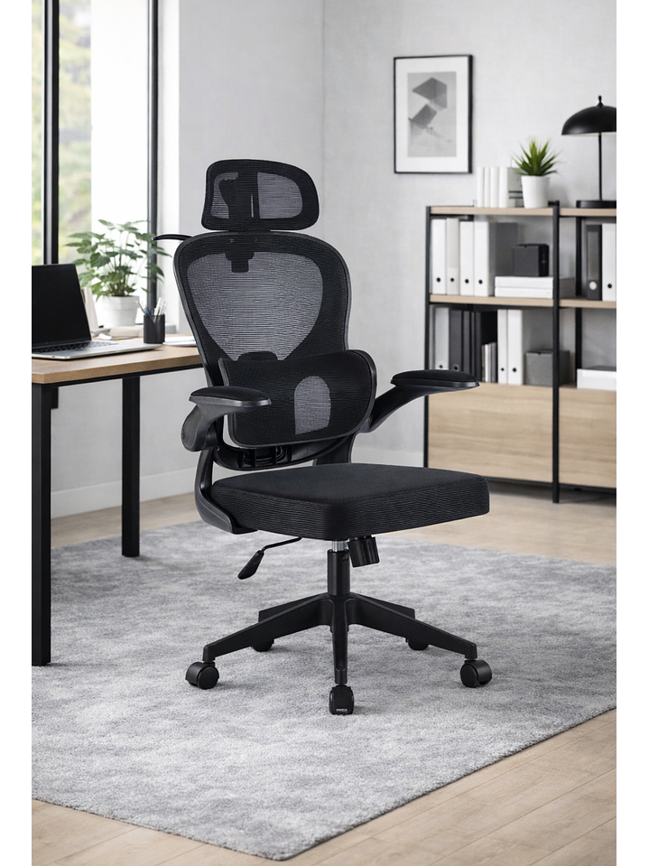 Silla Ergonomica de Oficina para Escritorio Boise Negra 1