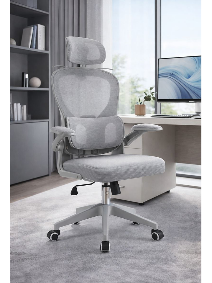 Silla Ergonomica de Oficina para Escritorio Boise Gris 1