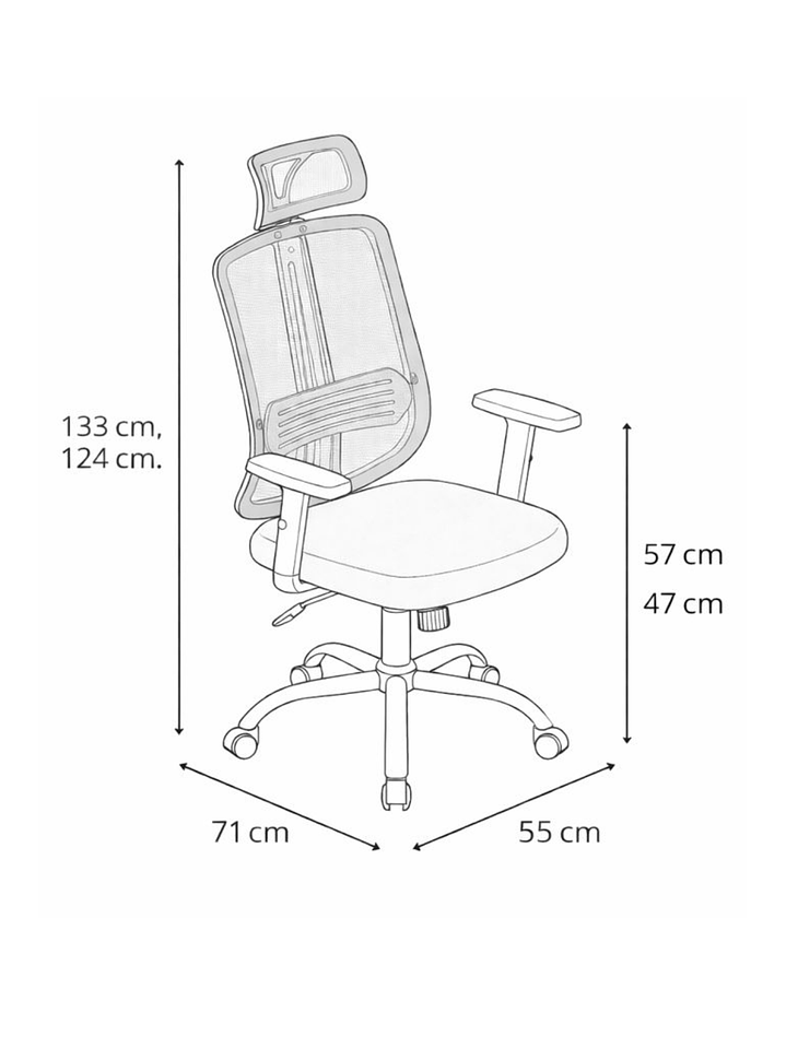 Silla De Oficina Apoyacabeza, Con Brazo Regulable Doha 9