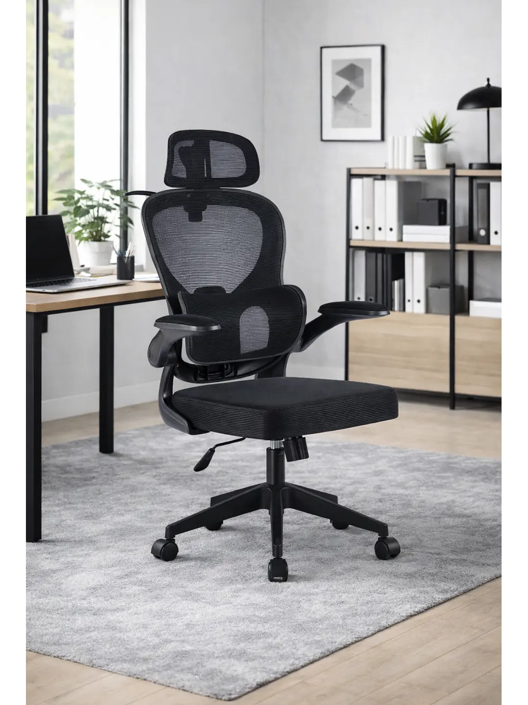 Silla Ergonomica de Oficina para Escritorio Boise Negra 1