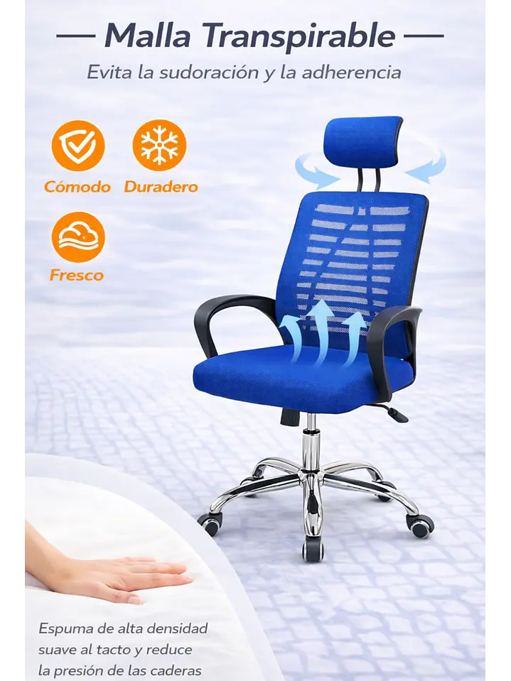 Silla Ejecutiva Milan Azul 6