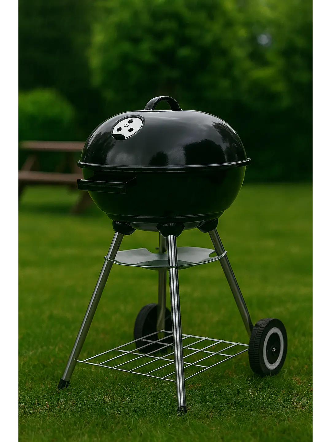 Parrilla A Carbon Encina Con Ruedas 1