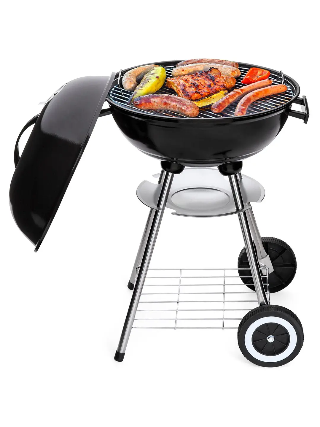 Parrilla A Carbon Encina Con Ruedas 8