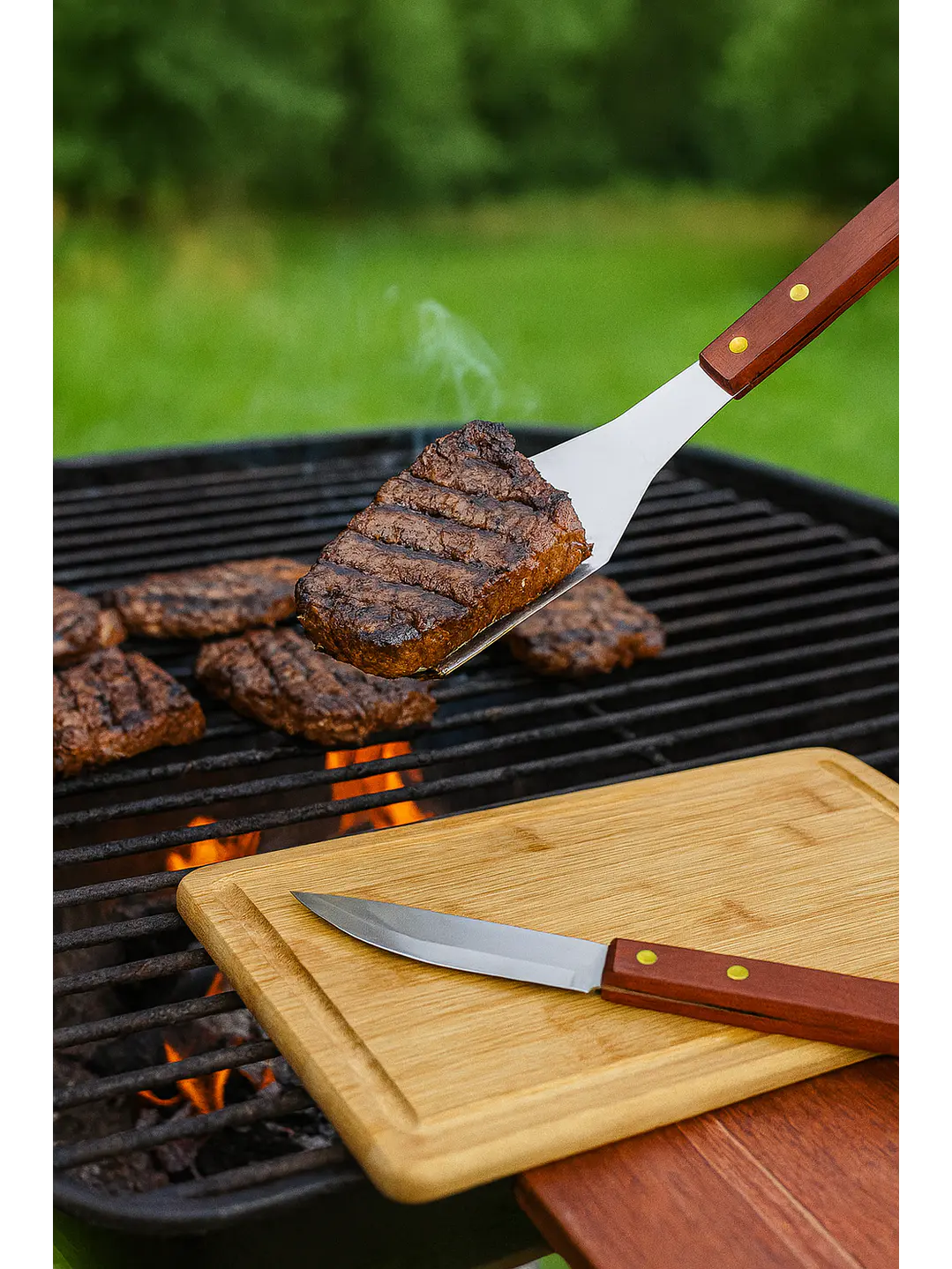 Set Parrillero De 4 Utensilios Para Barbarcoa 2