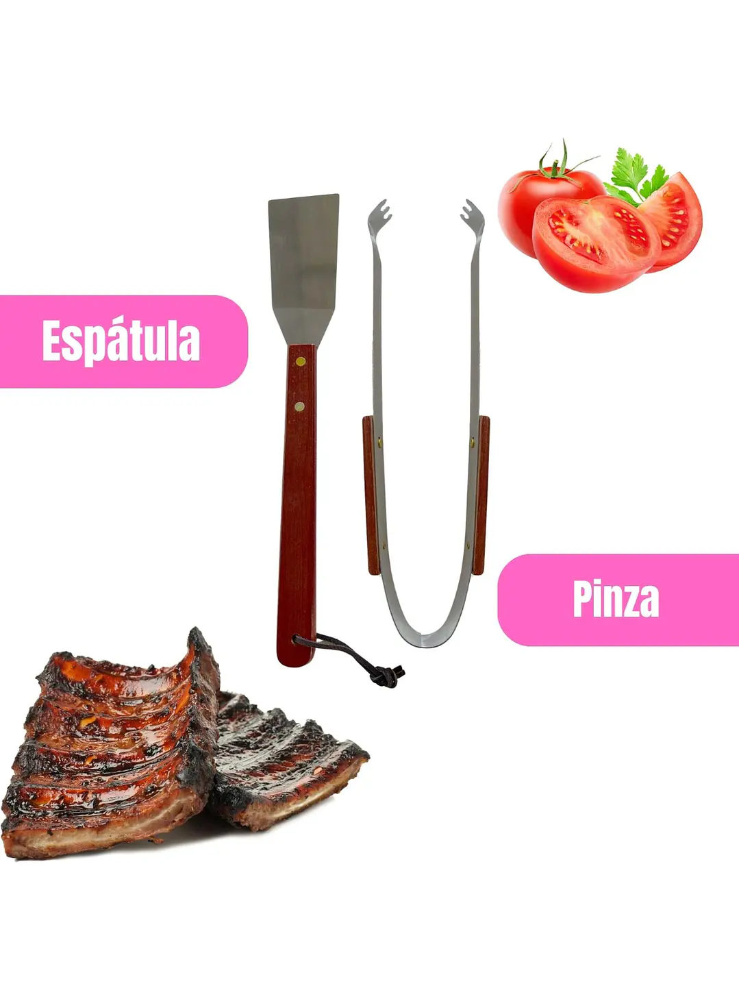 Set Parrillero De 4 Utensilios Para Barbarcoa 7