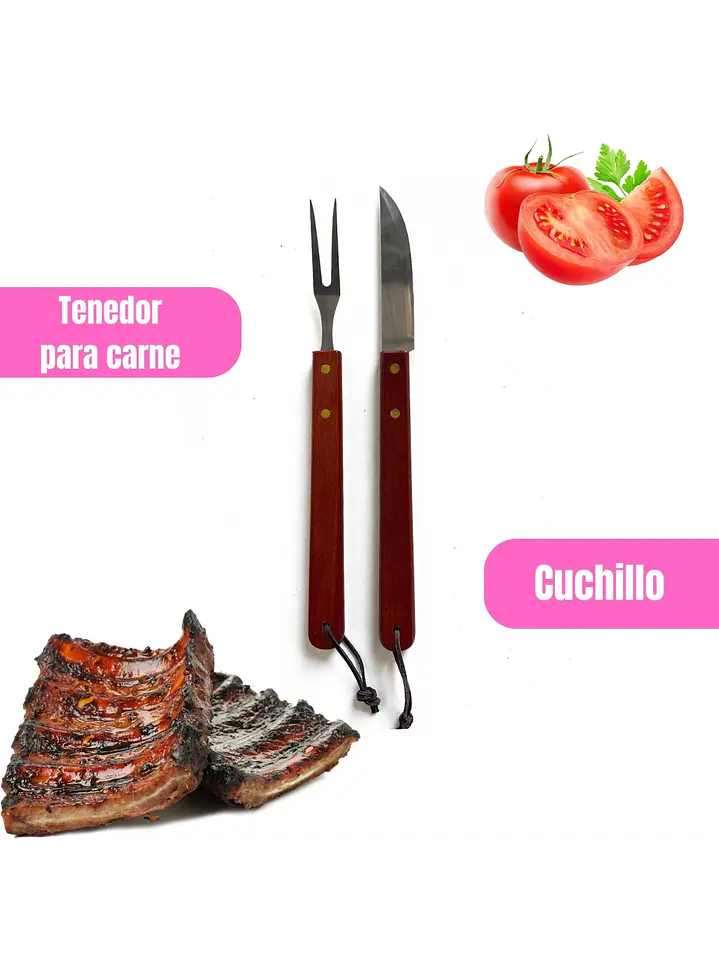 Set Parrillero De 4 Utensilios Para Barbarcoa 8