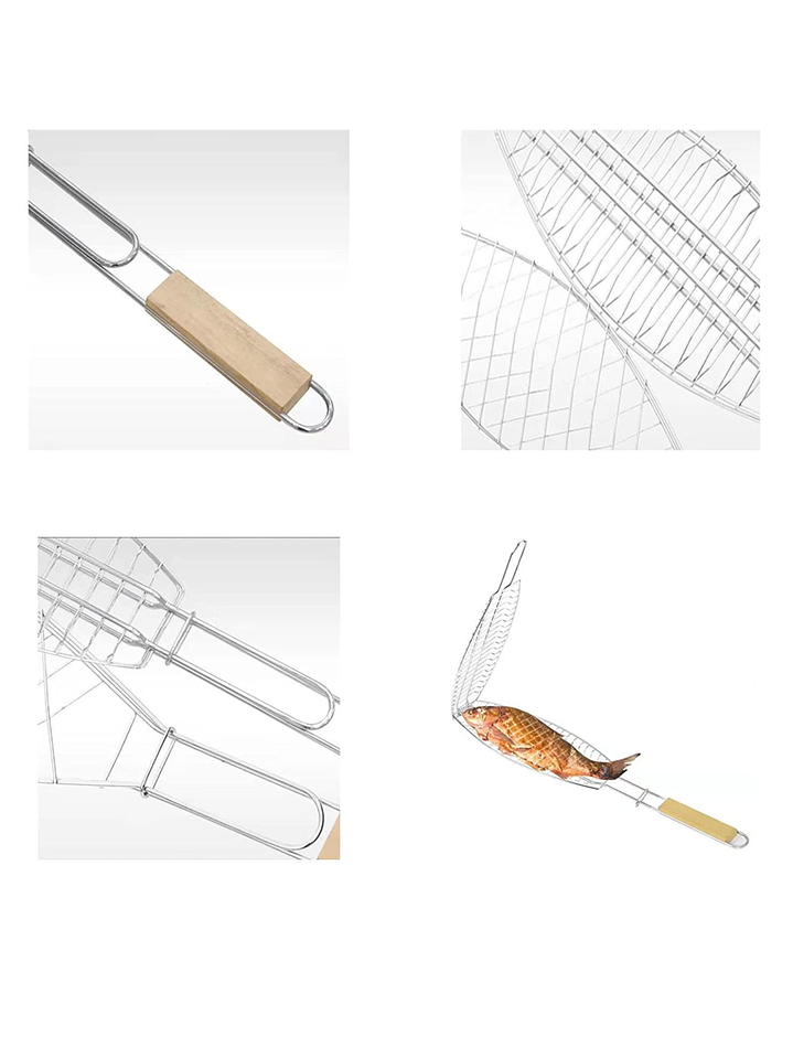 Rejilla Para Asar Vegetales Y Pescado Xl Madera 5