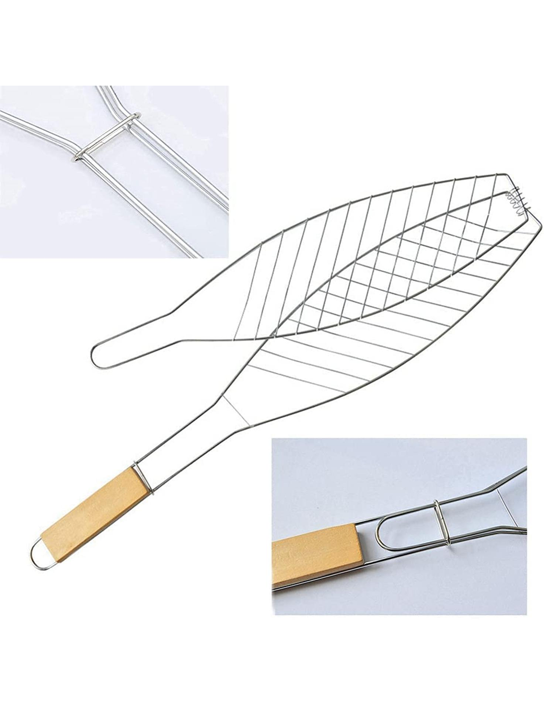 Rejilla Para Asar Vegetales Y Pescado Xl Madera 6