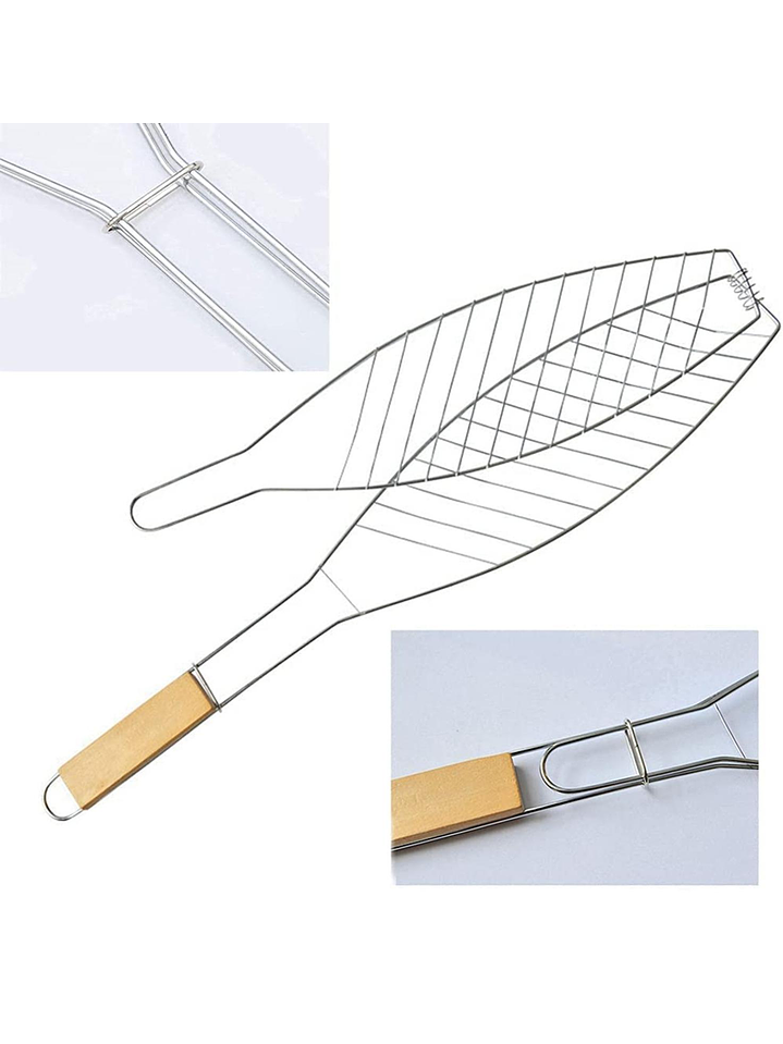 Rejilla Para Asar Vegetales Y Pescado Xl Madera 6