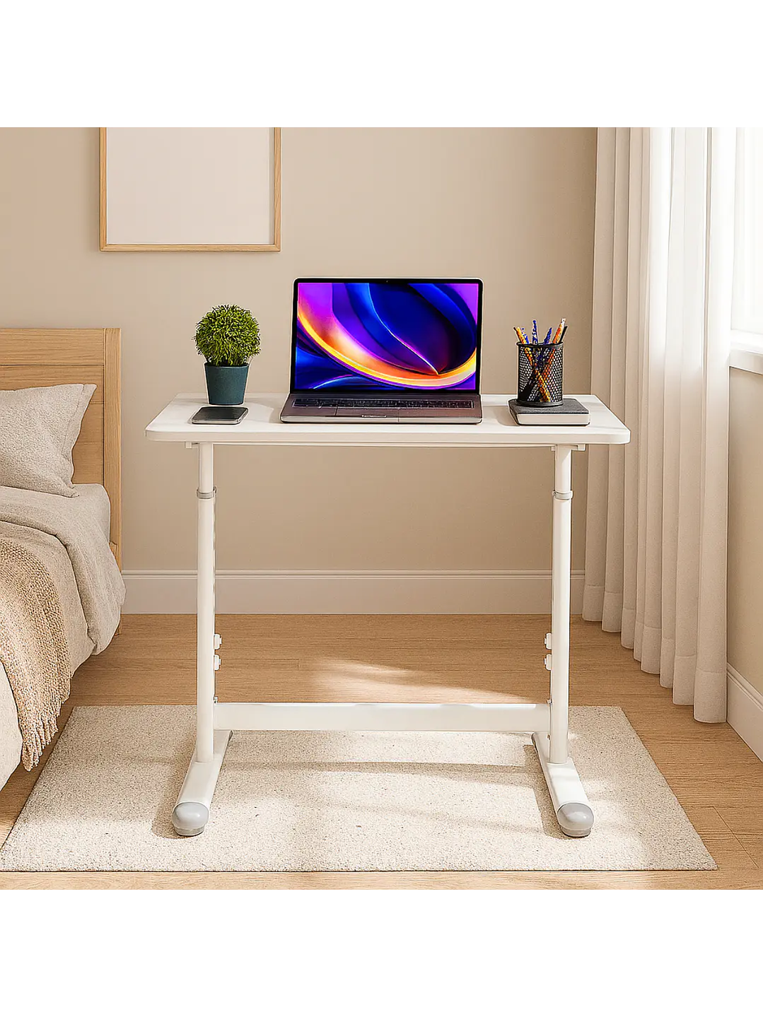 Escritorio con Altura Ajustable 120x60x63-86cm Funcional Toledo Blanco 6