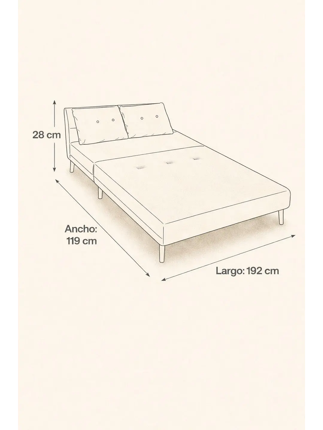 Sillon Doble Sofa Cama Plegable Beirut Gris 7
