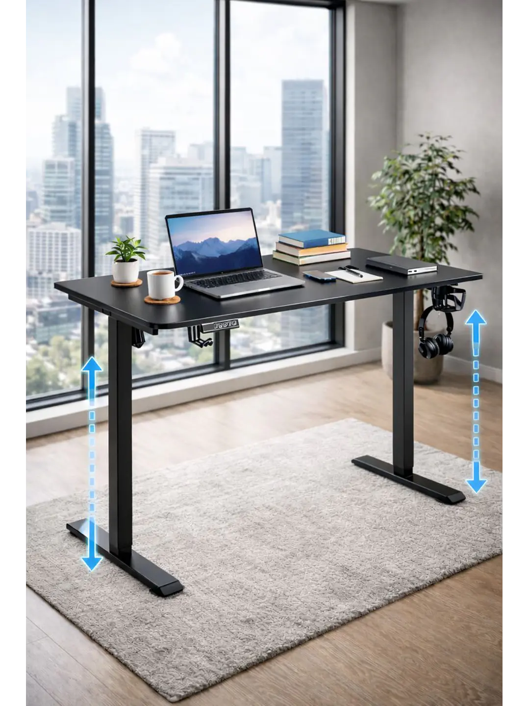 Escritorio Electrico Altura Regulable Bavaro Negro 1