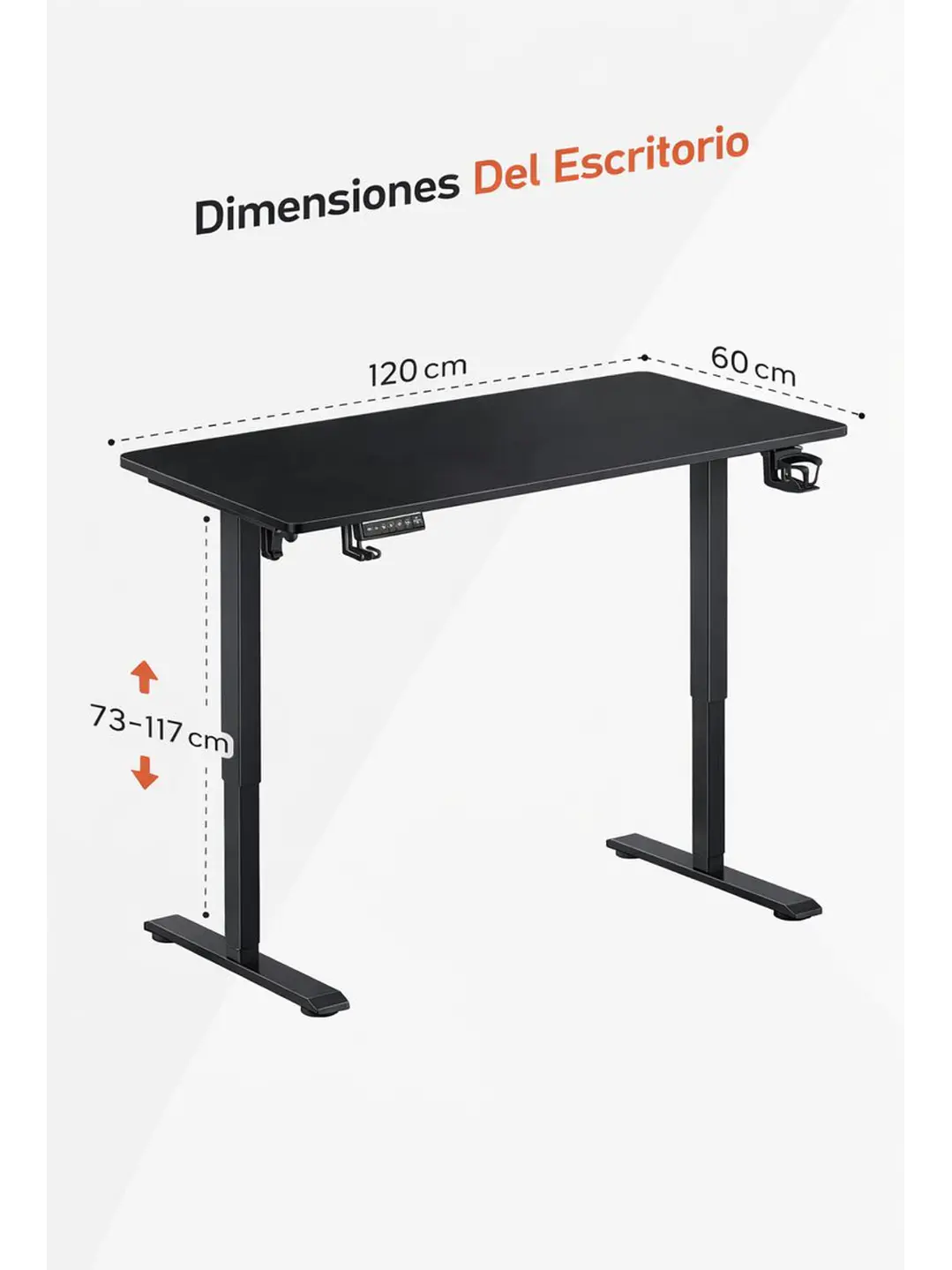 Escritorio Electrico Altura Regulable Bavaro Negro 4