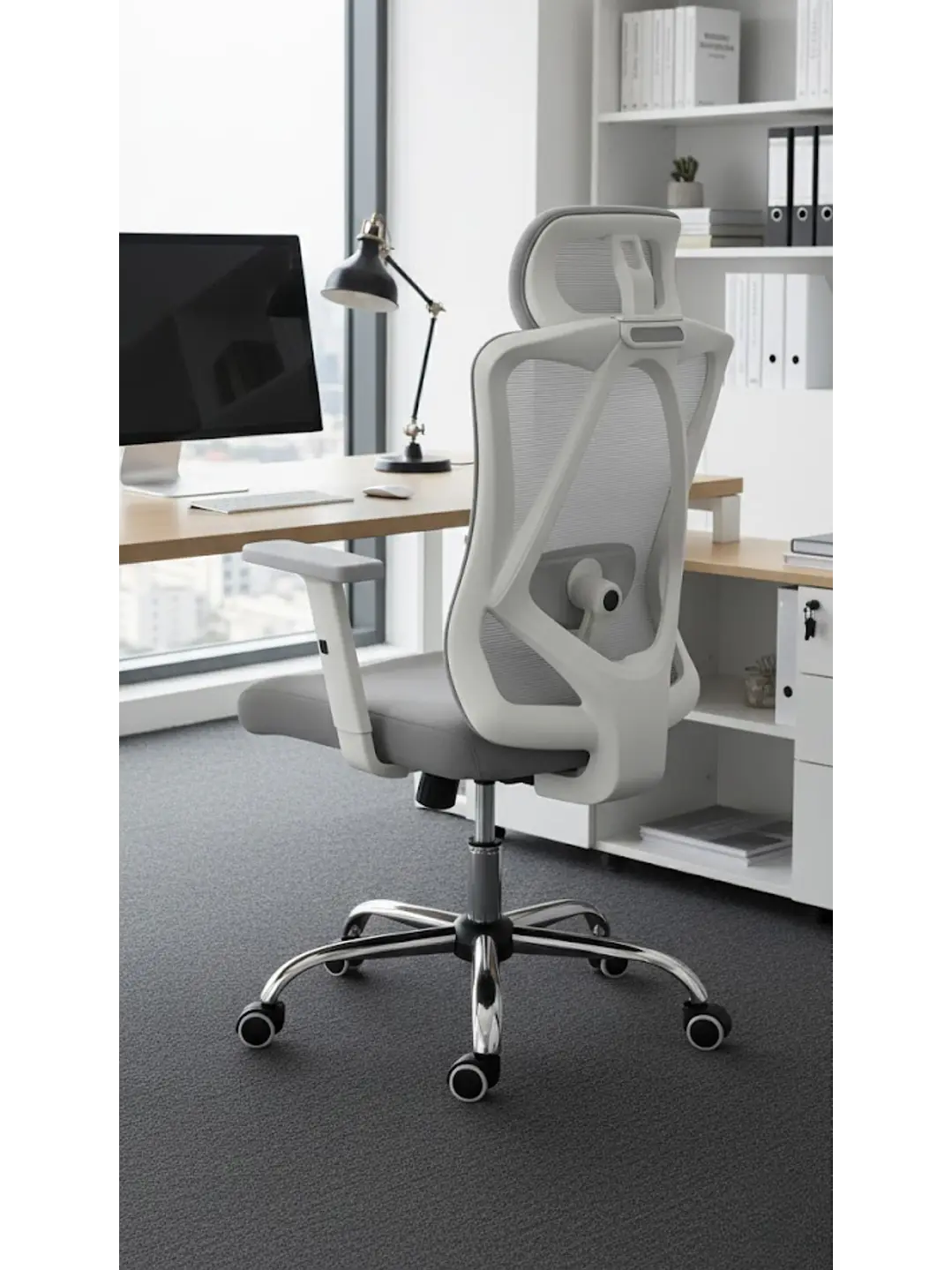 Silla de Escritorio - Oficina - Gamer Houston Gris 2