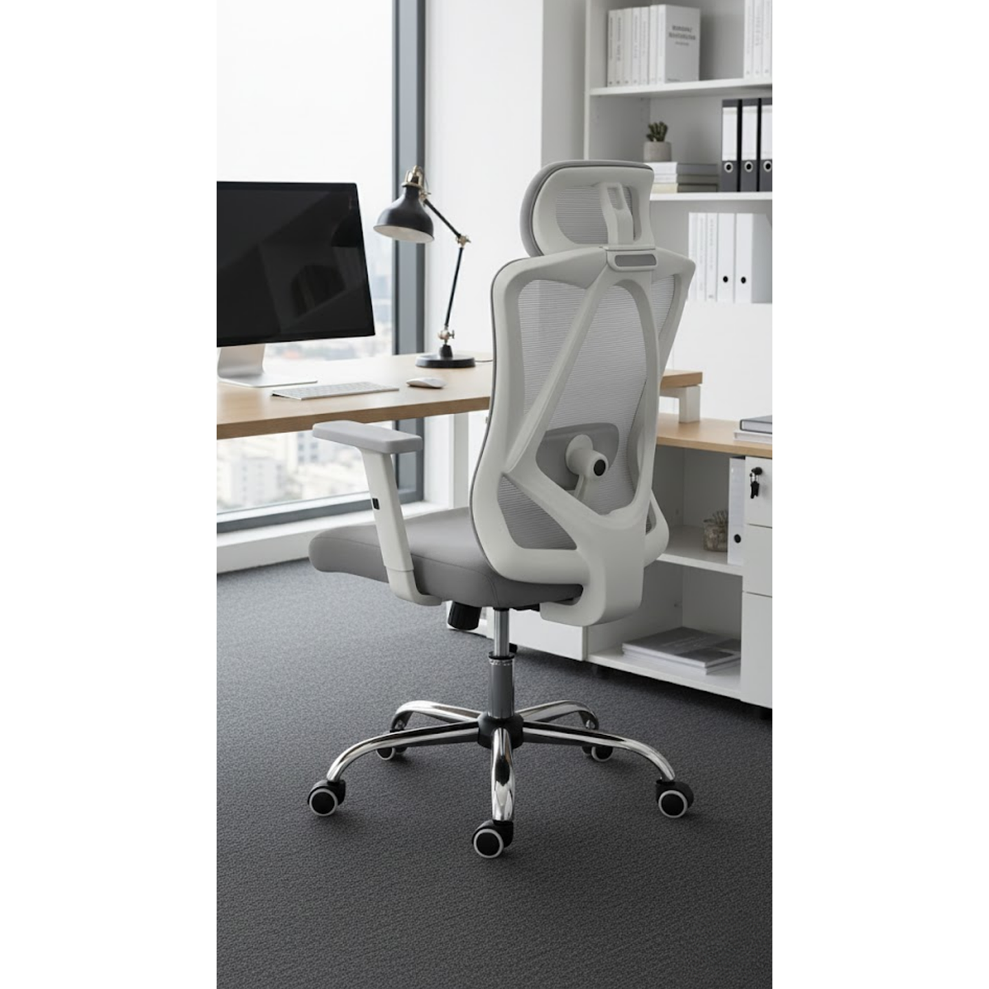 Silla de Escritorio - Oficina - Gamer Houston Gris 2