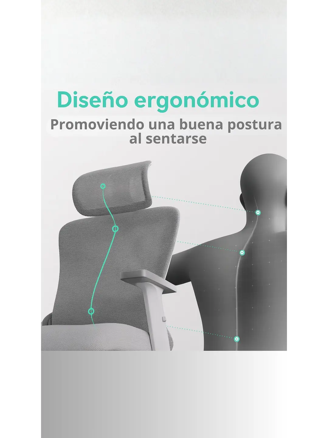 Silla de Escritorio - Oficina - Gamer Houston Gris 7