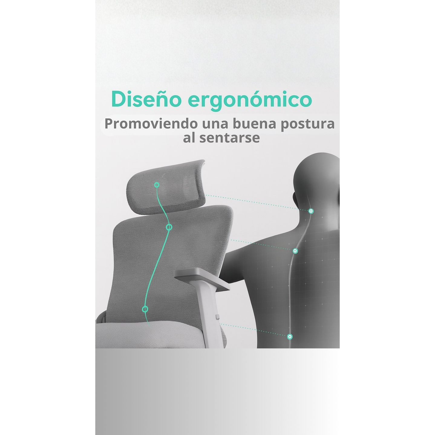 Silla de Escritorio - Oficina - Gamer Houston Gris 7